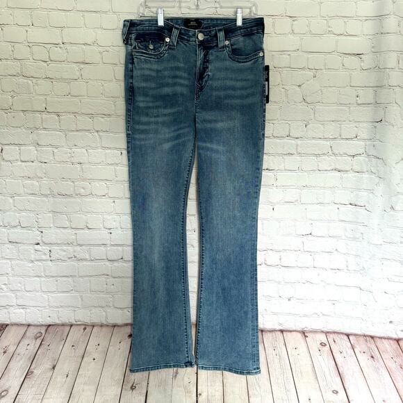 NEW True Religion Wms Becca Mid Rise Flap Pocket Denim Bootcut Jeans Size 32 - Picture 10 of 10